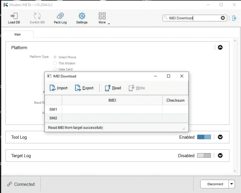 Modem Meta IMEI Download
