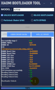 Xiaomi Bootloader Tool Redmi MTK Relock Unlock Auth Bypass Tool