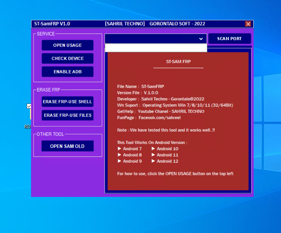 ST SamFRP V2.0 Tool Download Latest Samsung FRP erase use Shell