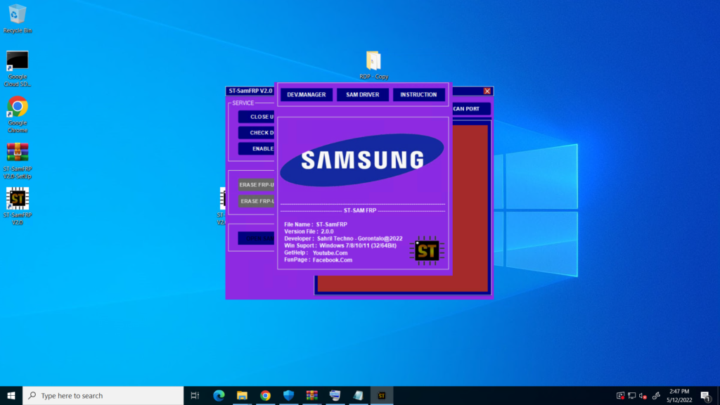ST SamFRP V2.0 Tool Download Latest Samsung FRP erase use Shell