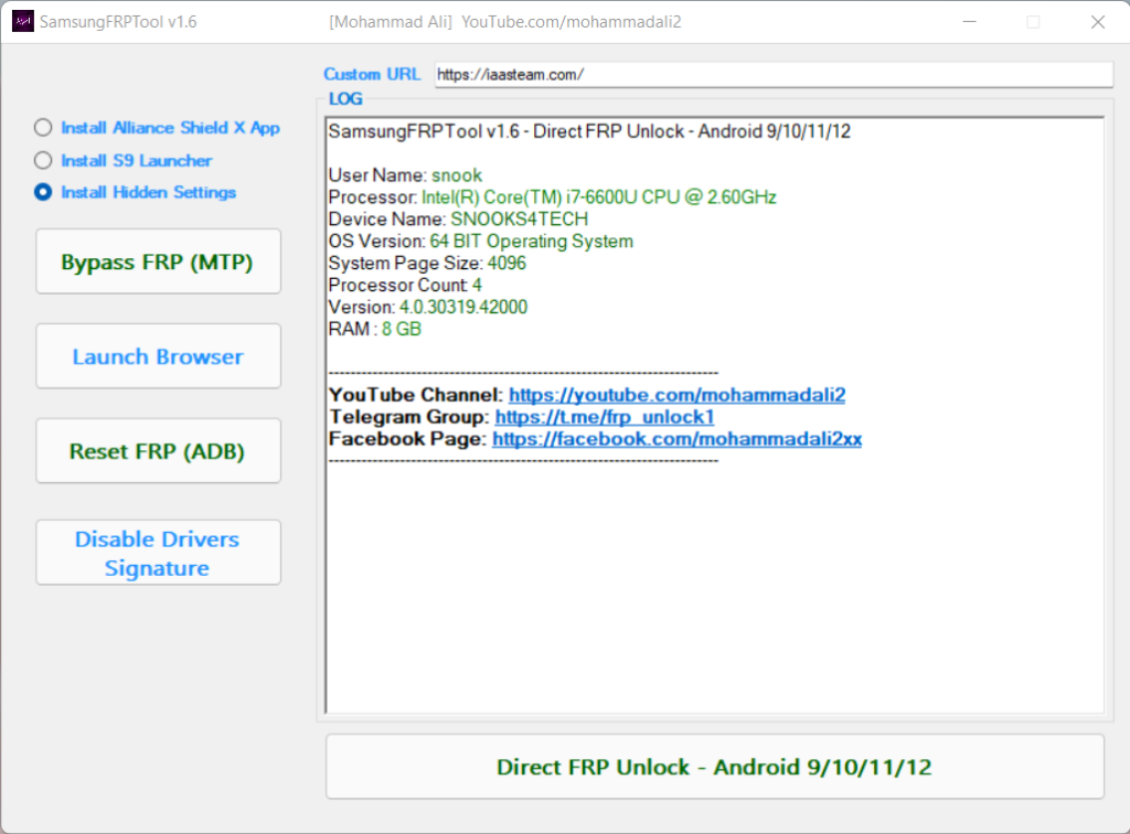 ACT SAM FRP Tool V1 Direct FREE Samsung FRP Unlock Bypass Tool