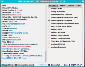 MTK META Utility V48 All Samsung MTK Tested Force/Exit BootROM No Testpoint MTK META Utility V48 Tested Samsung Repair Pit Files and MTK Preloader Added 