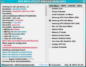 MTK META Utility V48 All Samsung MTK Tested Force/Exit BootROM No Testpoint MTK META Utility V48 Tested Samsung Repair Pit Files and MTK Preloader Added 