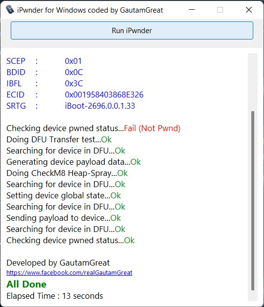 Download iPwnder For Windows Coded By Gautam Great - Free iOS exploit Tool 4PC