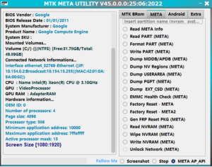 MTK META Utility V45 MTK META Utility V45 Samsung MTK Auto BootRom Enter/Exit No TestPoint Download MTK META Utility V45