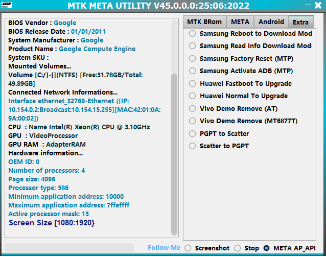 MTK META Utility V45 MTK META Utility V45 Samsung MTK Auto BootRom Enter/Exit No TestPoint Download MTK META Utility V45