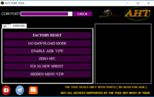 AHT PORT TOOL V1.0 Samsung LG Simple Free Tool Download Featured Function Of AHT Port Tool 2022