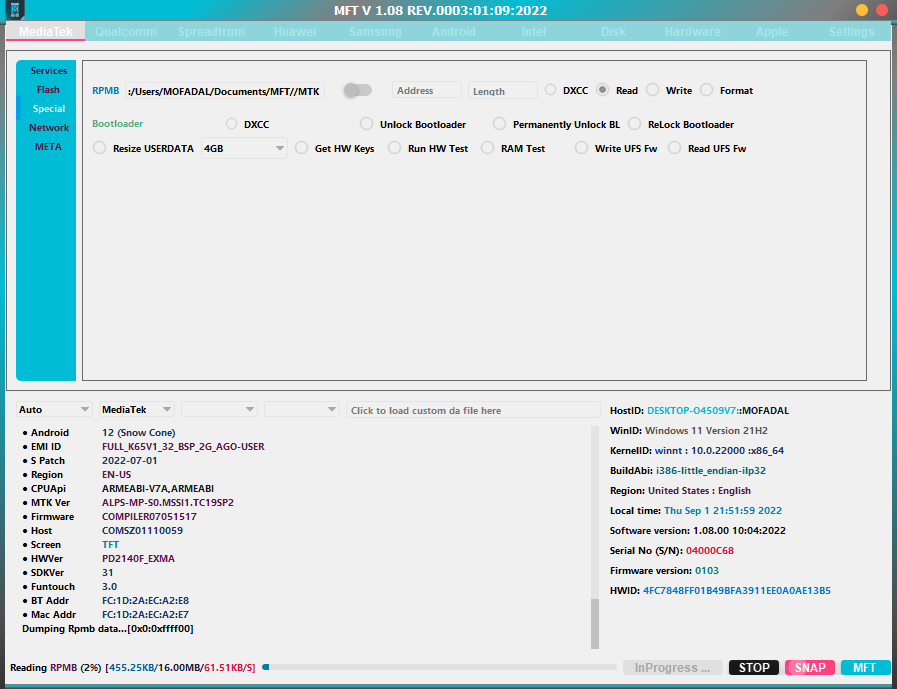 MFT V1.08 2022 Another GSM Tool From MTK Meta Tool Developer