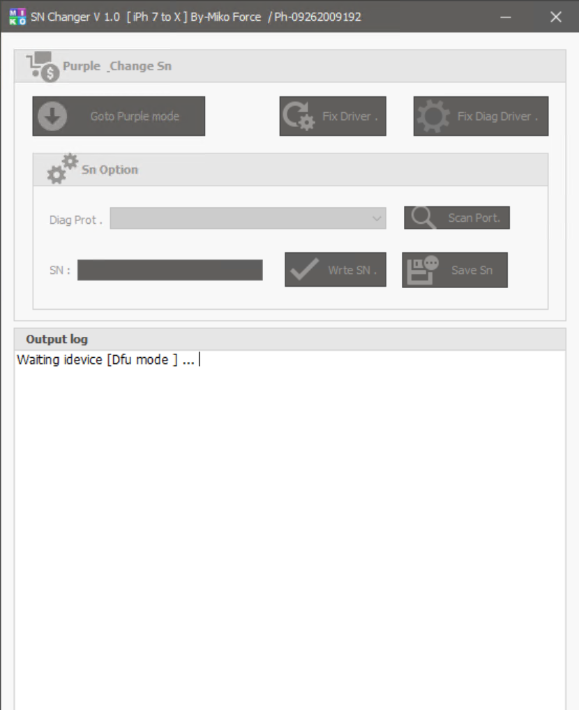 SN Changer V1.0 Miko-Force Team Tool For iPhone 7+ 8+ X Free 4 7Days