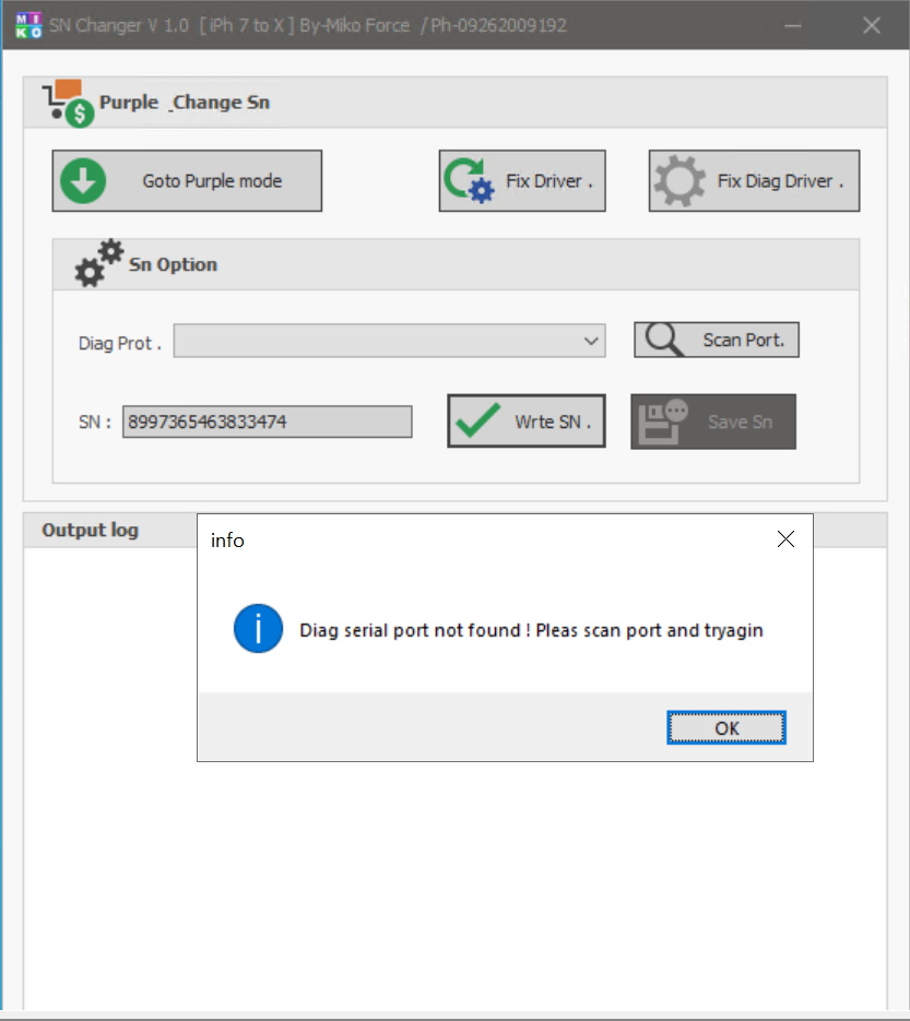SN Changer V1.0 Miko-Force Team Tool For iPhone 7+ 8+ X Free 4 7Days