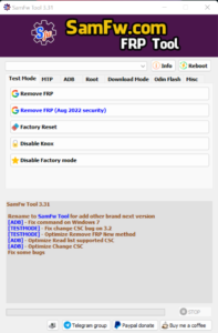 SamFw FRP Tool 3.31 - Remove Samsung FRP one click Final Update 2022