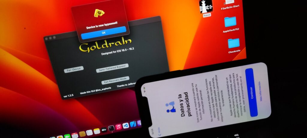 Goldra1n iCloud Bypass Semi-Tethered iOS 16.0-16.2