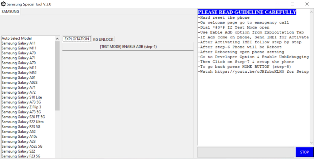  Samsung Special Tool V3.0 KG Unlock Exploitational Software 2023
