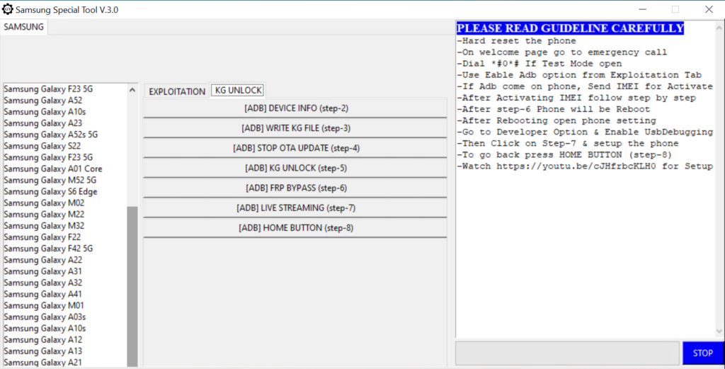  Samsung Special Tool V3.0 KG Unlock Exploitational Software 2023