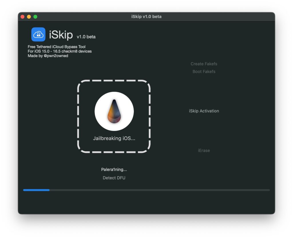 [ Windows+MacOS ] Download FREE iSkip The Checkm8 Tethered iCloud bypass tool for iOS 15.0 - 16.5 [ℹ️V1.0]