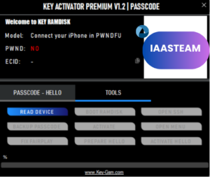 [ Ramdisk Windows ] KEY ACTIVATOR PREMIUM PASSCODE V1.2 FREE 4PC 2023 [Unlimited ECID Free Registration] KEY-GSM RAMDISK FREE Unlock Locked iPhone: Free Passcode Tool for 6s to X