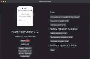 Download FREE Hackt1vator Unlock 2023 Bypass iCloud MDM Passcode Lock iOS12.0 - 16.6 FREE of Charge V1.2 Hackt1vator Unlock v.1.2 2023