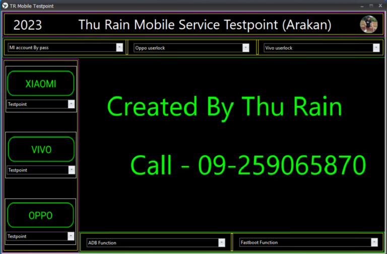 Download FREE TR Mobile Service Testpoint 2023 Utility Thu Rain Arakan Tool For Xiaomi Vivo Oppo Userlock Unlock