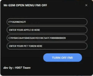 MR GSM Open Menu FMI OFF 100% - New Method - All iPhone iPAD iMac Supported - FREE Limited Time Release 1.0 Dev by : #007 Team New FMI OFF Method for Apple Devices: Unlock FMI Lock Open Menu iDevice with Mr. GSM's Expertise