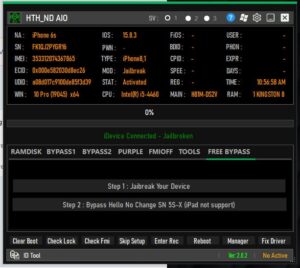 HTH ND iCloud Bypass Factory Activation Tool 2024 AIO | - FREE Hello | 4PCs | iPhone iPad | iOS16 | 2.8.2