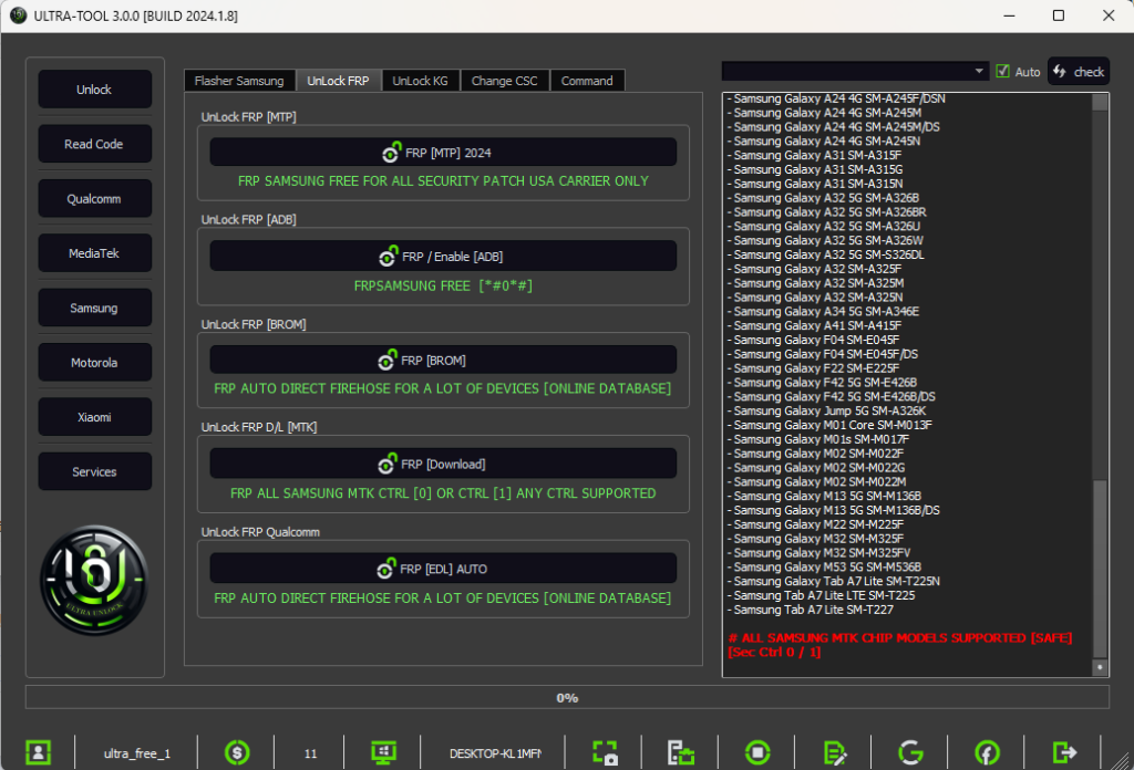 Ultra Unlock Tool Ultra-Tool Ultra Unlock Tool V3.0.0 - Build 2024.1.8
