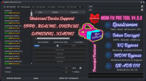 MDM FIX PRO TOOL v4.9 - Patched FREE Login Authorized MDM de-provisioning & device lifecycle suite (ADB-assisted) Built for verified technicians, corporate IT teams, and refurbishment labs to safely retire, repurpose, or restore devices you own or are authorized to service. Downloads V4.9.0 – Stable (recommended) V1.0.0 – New Module (early access)